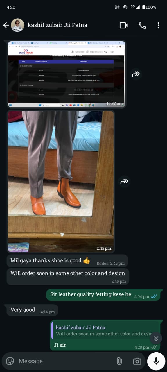 Customer feedback screenshot from Kashif