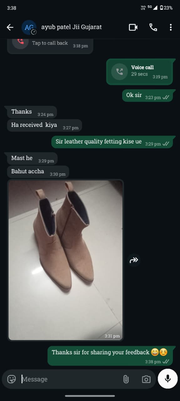 Customer feedback screenshot from Ayub Patel