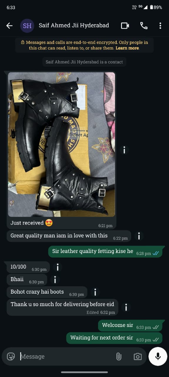 Customer feedback screenshot from Saif Ahmad