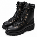 Black Chunky Lace-Up Combat Boots