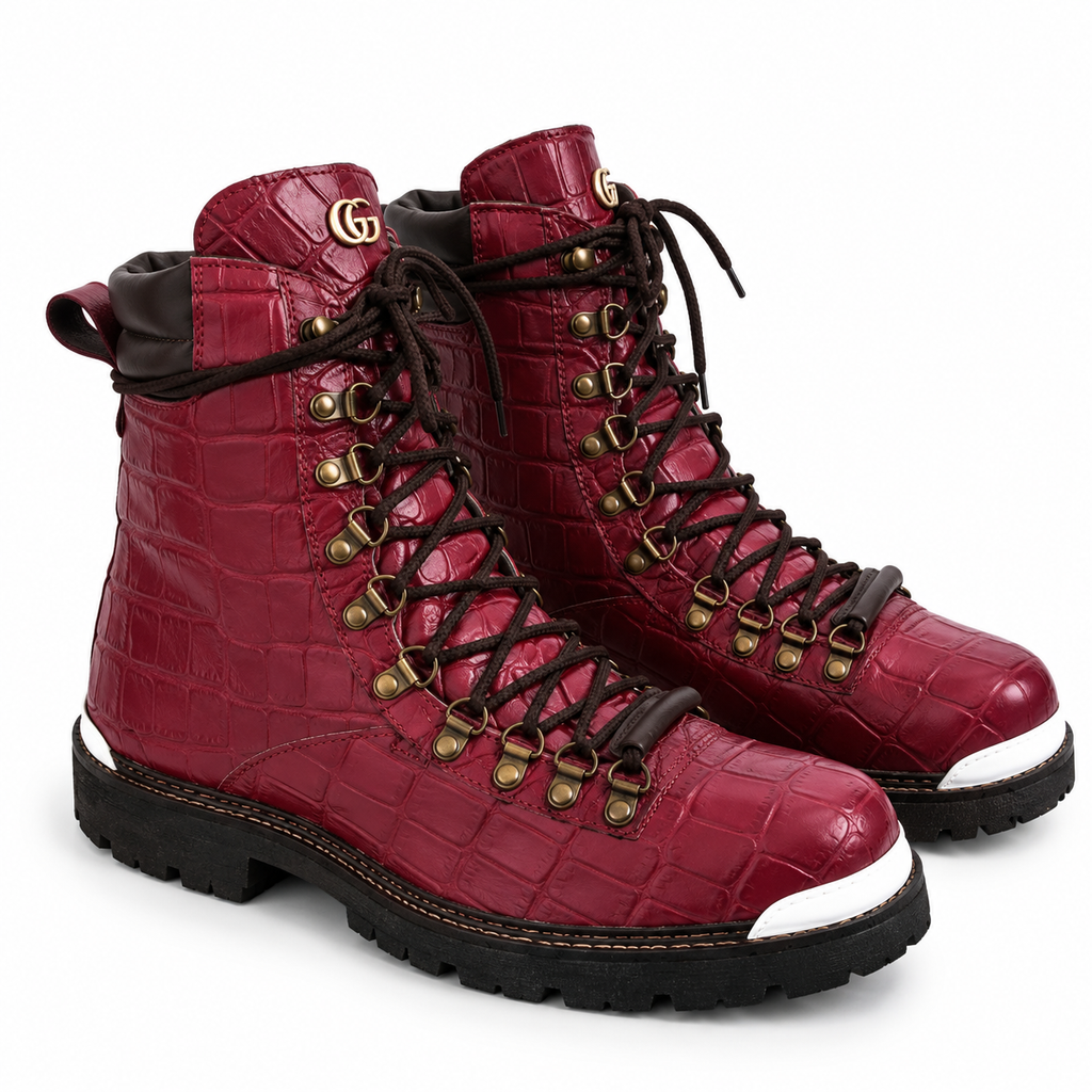 Handmade Cherry Boot with Premium Lace-Up Boots