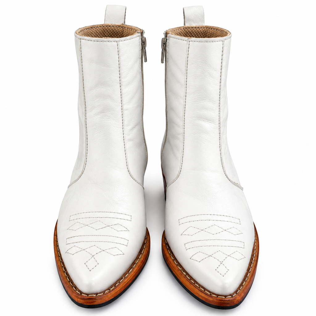 Royal White Heritage Ankle Leather Zipper Boot