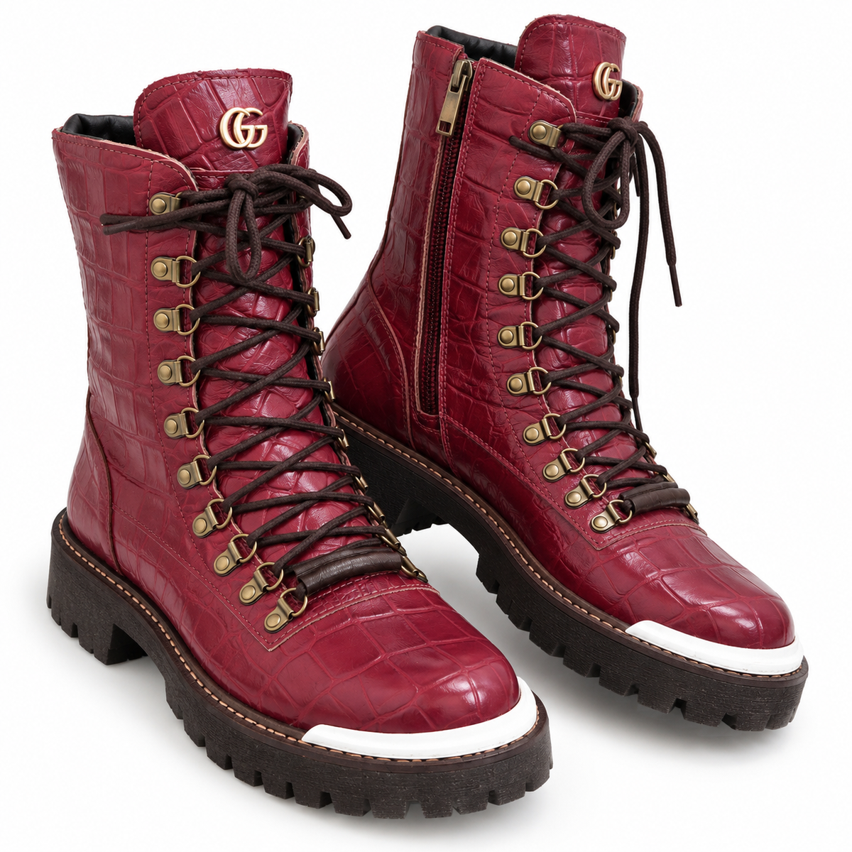 Handmade Cherry Boot with Premium Lace-Up Boots