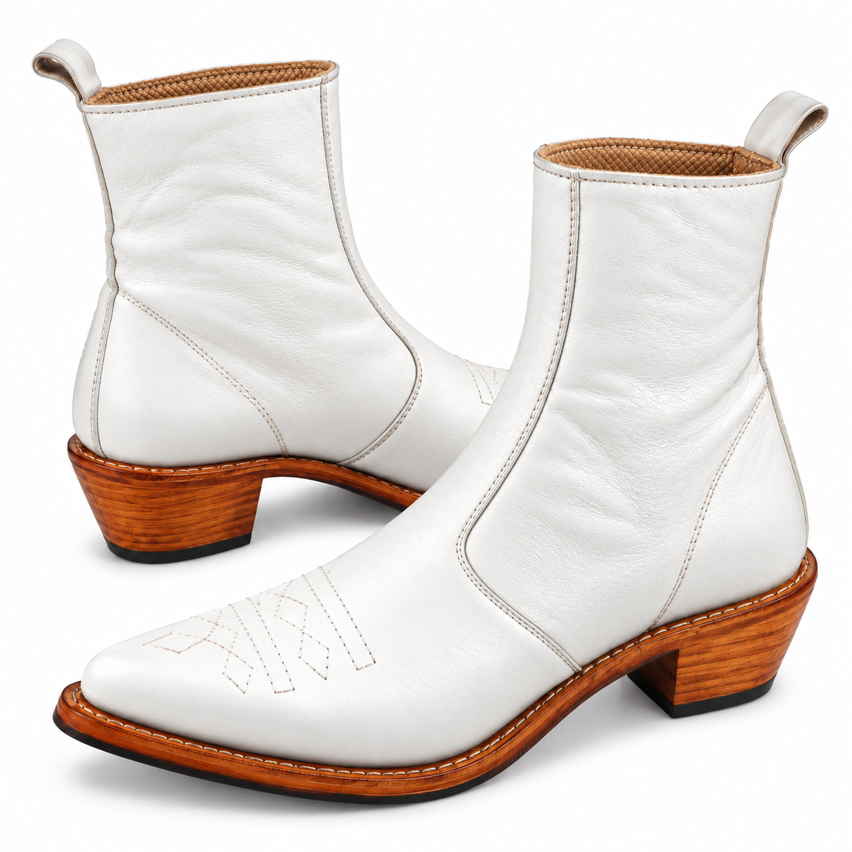 Royal White Heritage Ankle Leather Zipper Boot