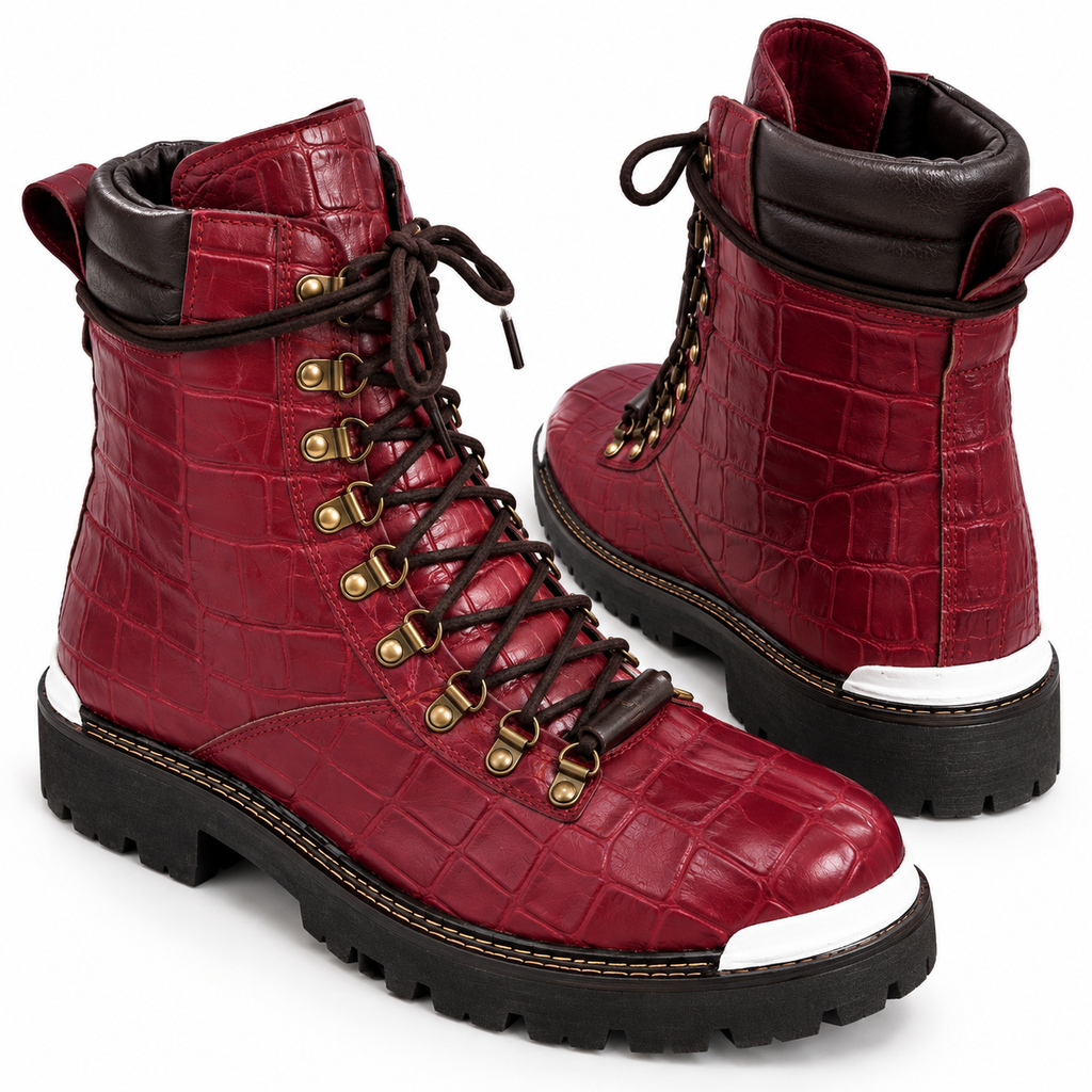 Handmade Cherry Boot with Premium Lace-Up Boots