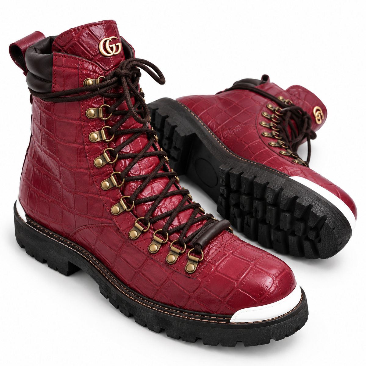 Handmade Cherry Boot with Premium Lace-Up Boots