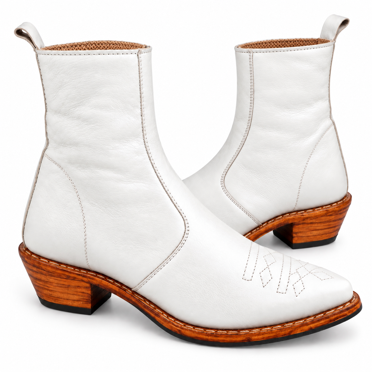 Royal White Heritage Ankle Leather Zipper Boot