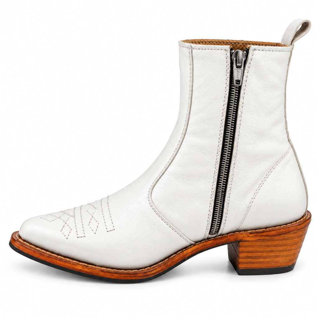 Royal White Heritage Ankle Leather Zipper Boot