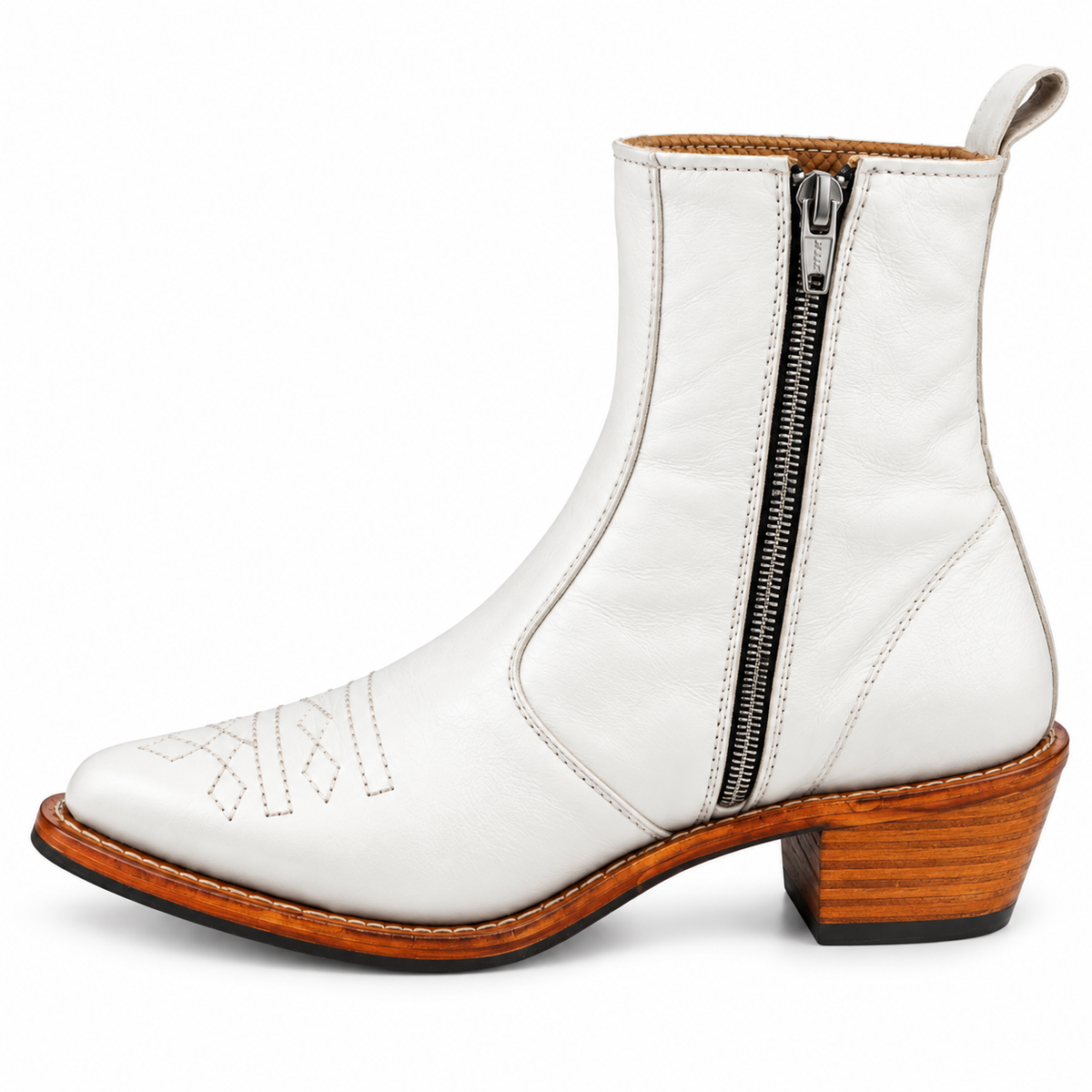 Royal White Heritage Ankle Leather Zipper Boot