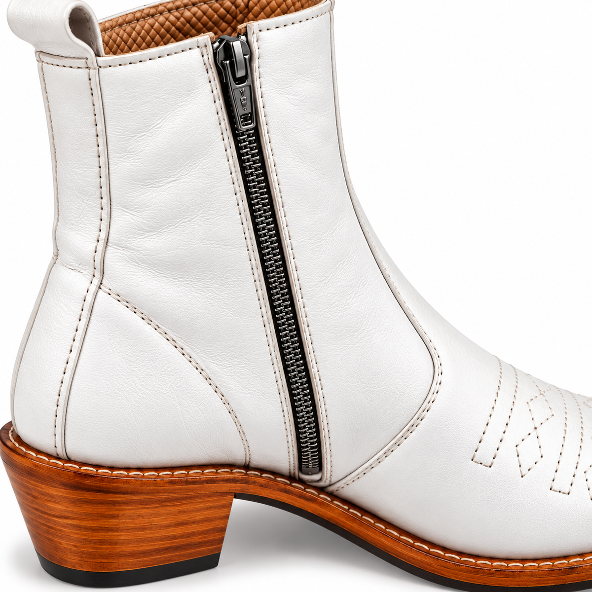 Royal White Heritage Ankle Leather Zipper Boot