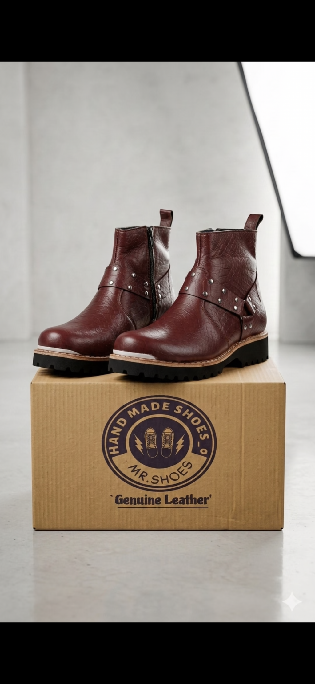 Premium Brown Python Print Zeeper Boot with Chunky sole and round Shape with Stylish Harness and Luxury Boot