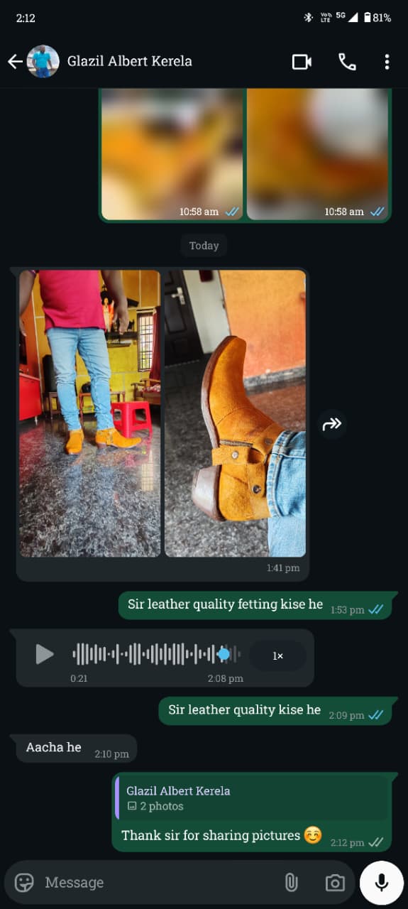Customer feedback screenshot from Glazil