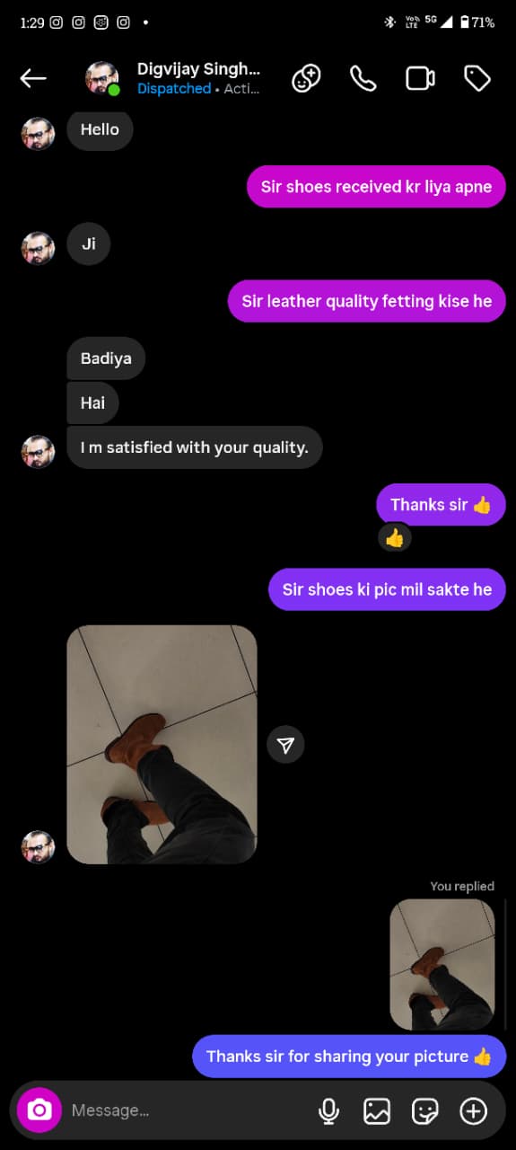 Customer feedback screenshot from Digvijay